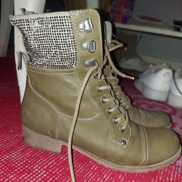 Guess Sparkly Combat Boots Size 8 - Picture 4 of 9